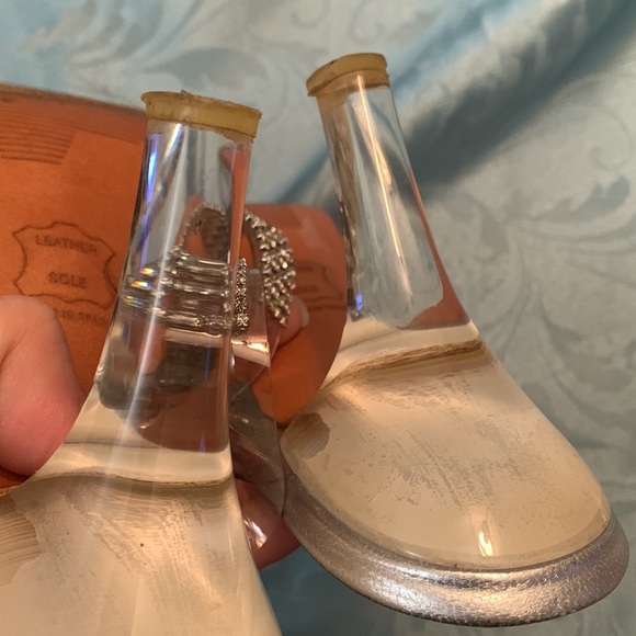 Stuart Weitzman Rhinestone Clear Heeled Sandals - Picture 3 of 7